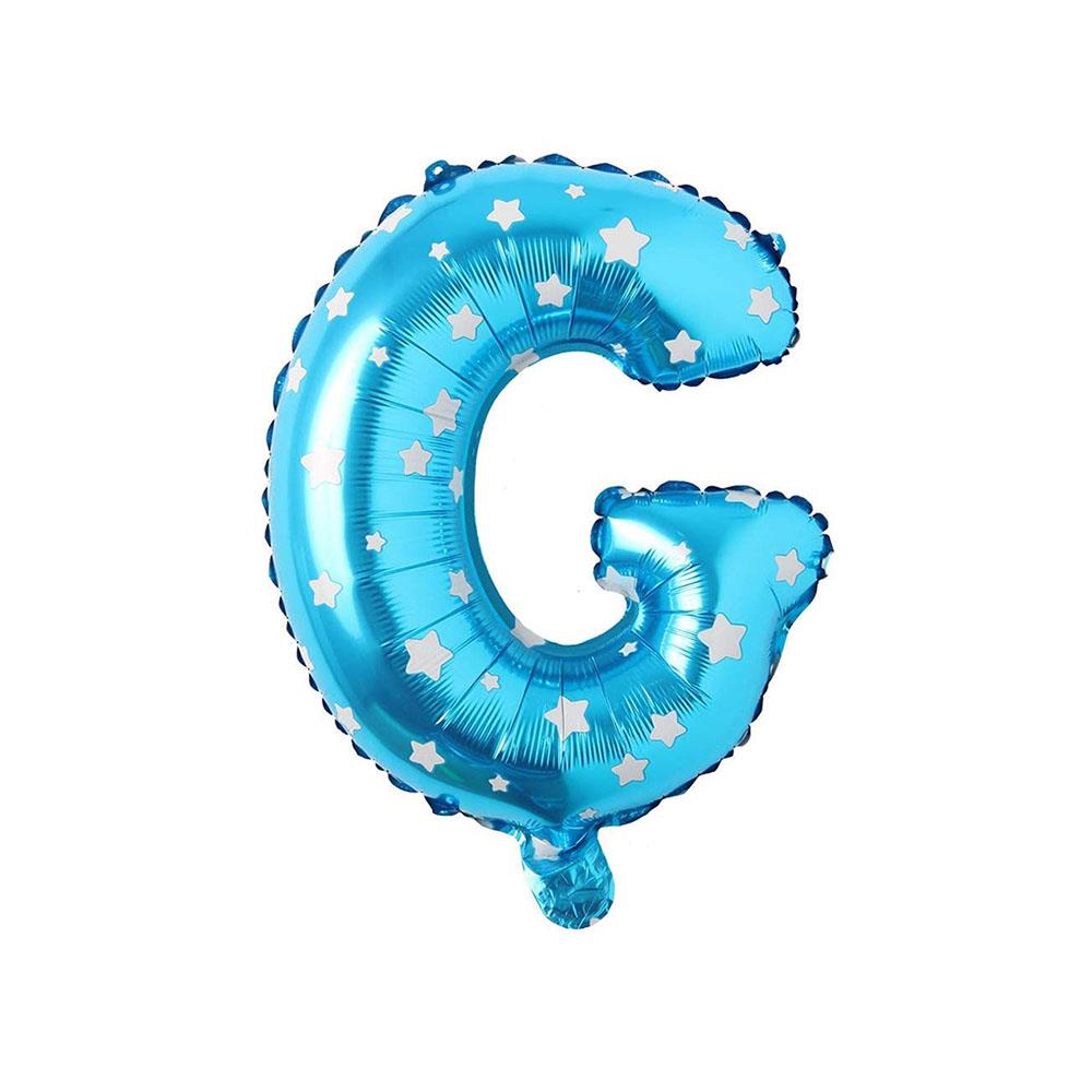 G Harf Mavi Yıldız Folyo Balon 40 cm