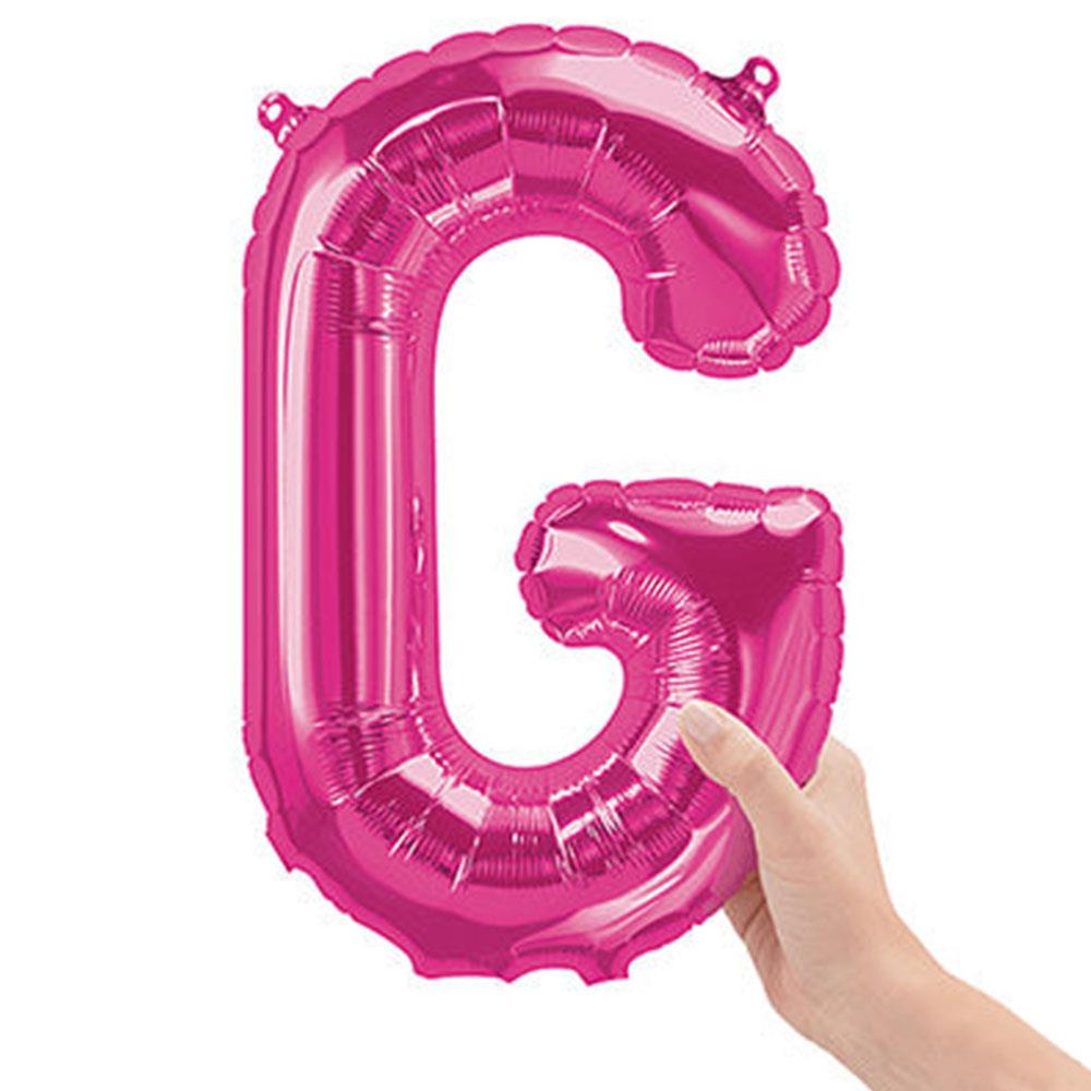 G Harf Pembe Folyo Balon 40 cm