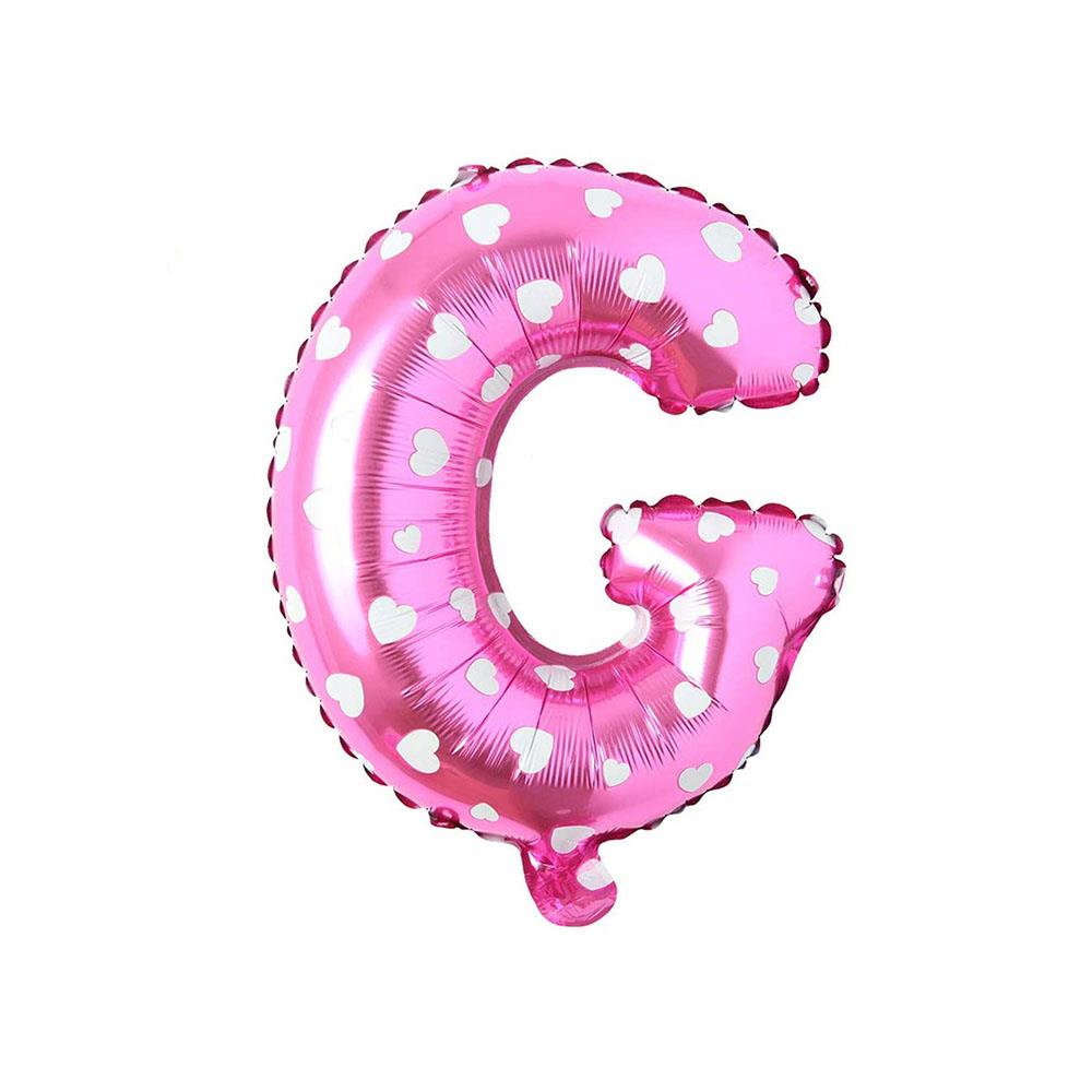 G Harf Pembe Kalp Folyo Balon 40 cm