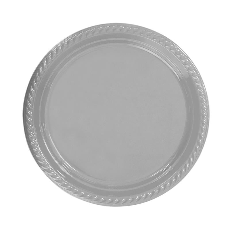 Gümüş Plastik Tabak 22 cm 24'lü