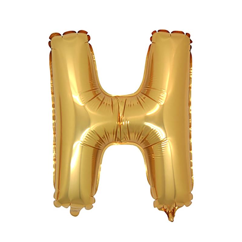 H Harf Altın Folyo Balon 100 cm