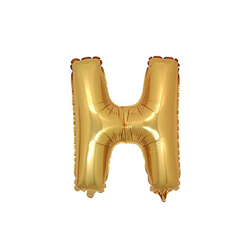 H Harf Altın Folyo Balon 40 cm