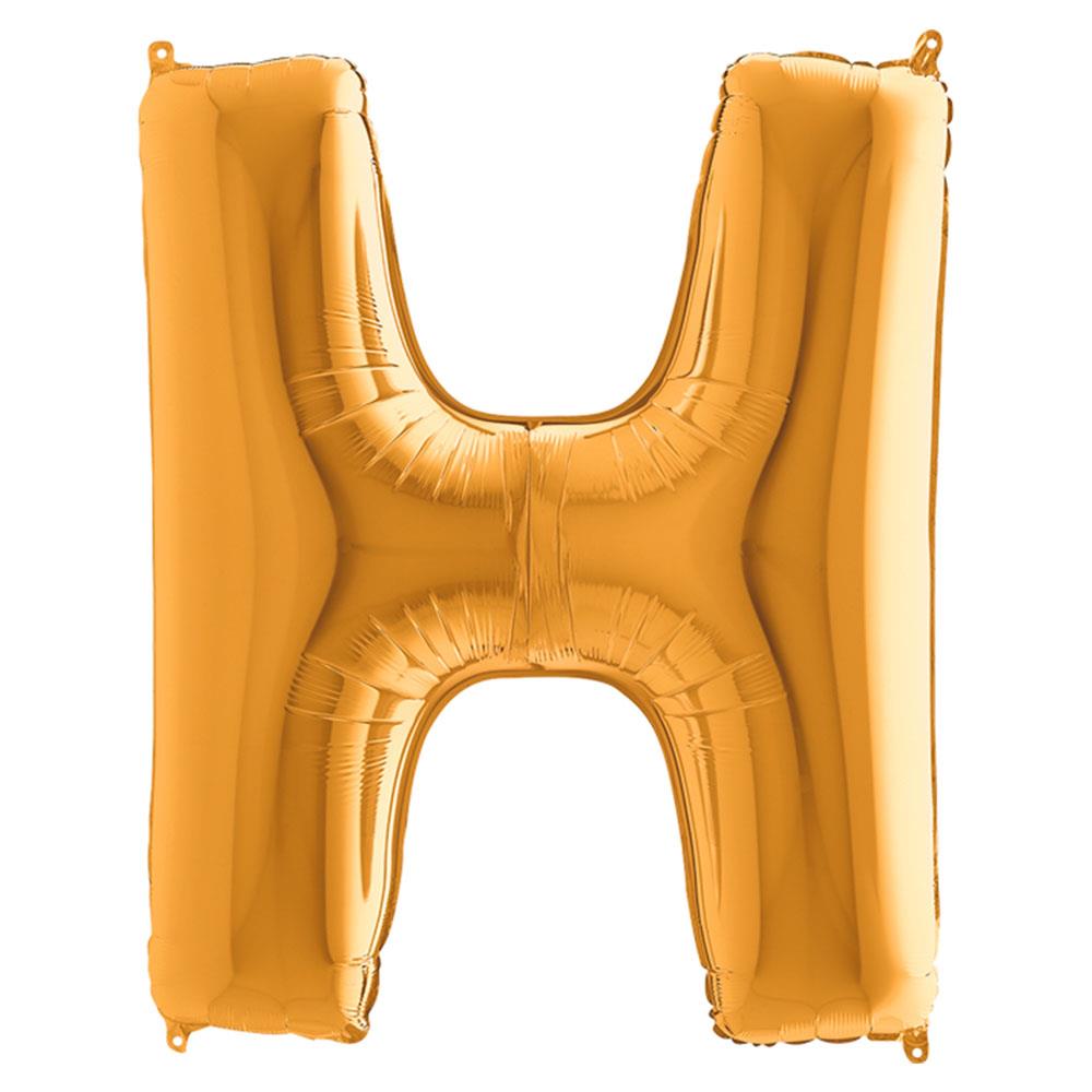 H Harf Grabo Altın Folyo Balon 102 cm