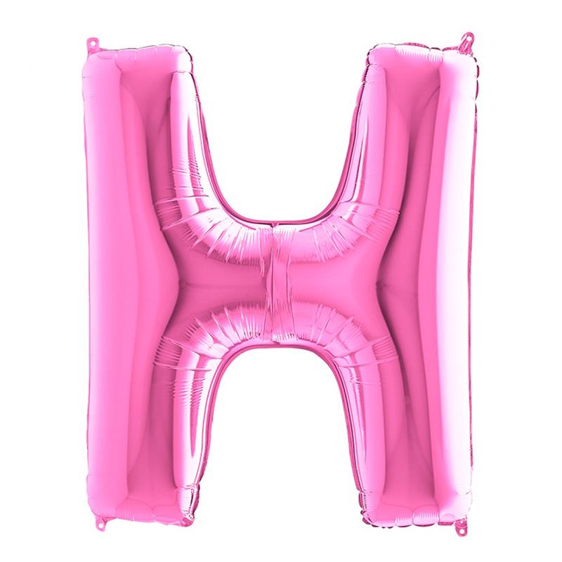 H Harf Grabo Fuşya Folyo Balon 102 cm