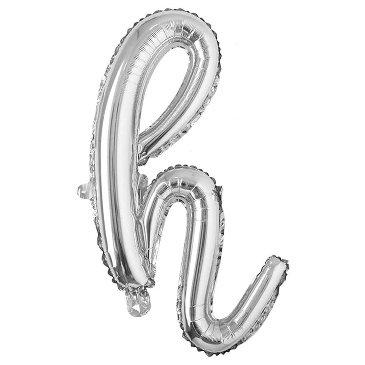 H Harf Gümüş El Yazısı Folyo Balon 45 cm