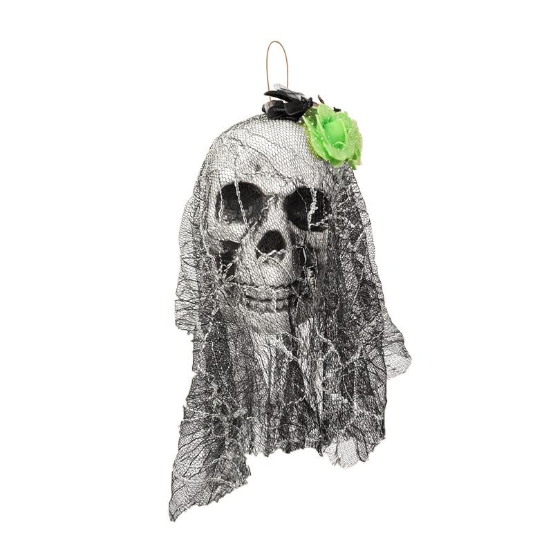 Halloween Tüllü Gelin Kuru Kafa 4 No
