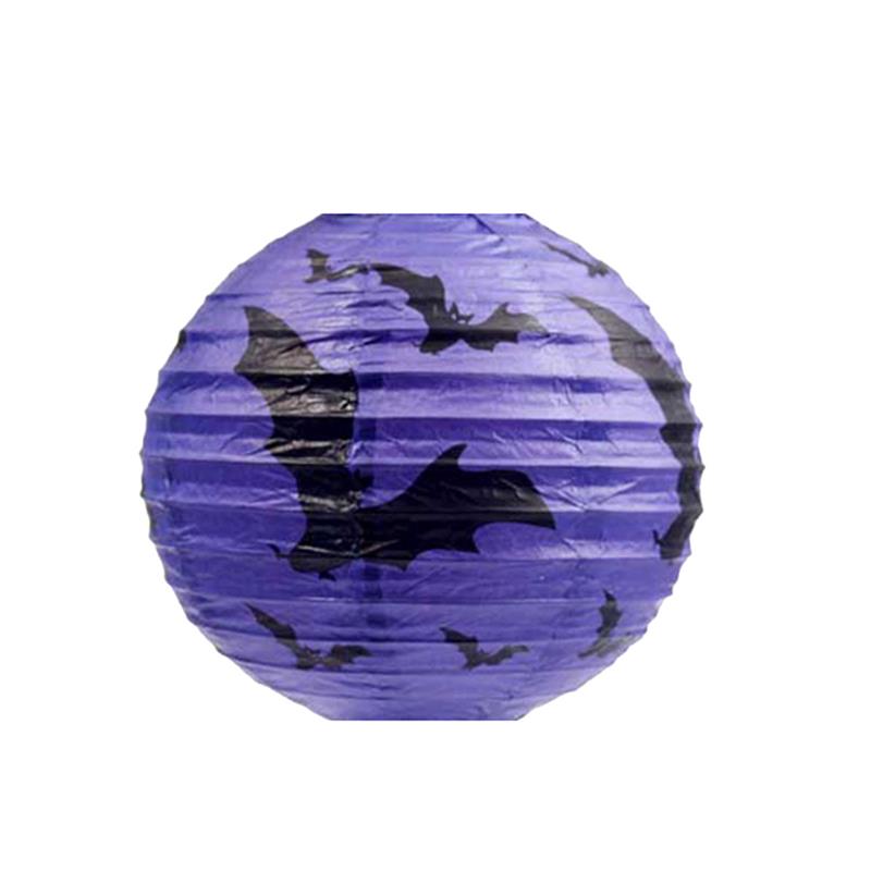 Halloween Yarasa Figürlü Fener Mor