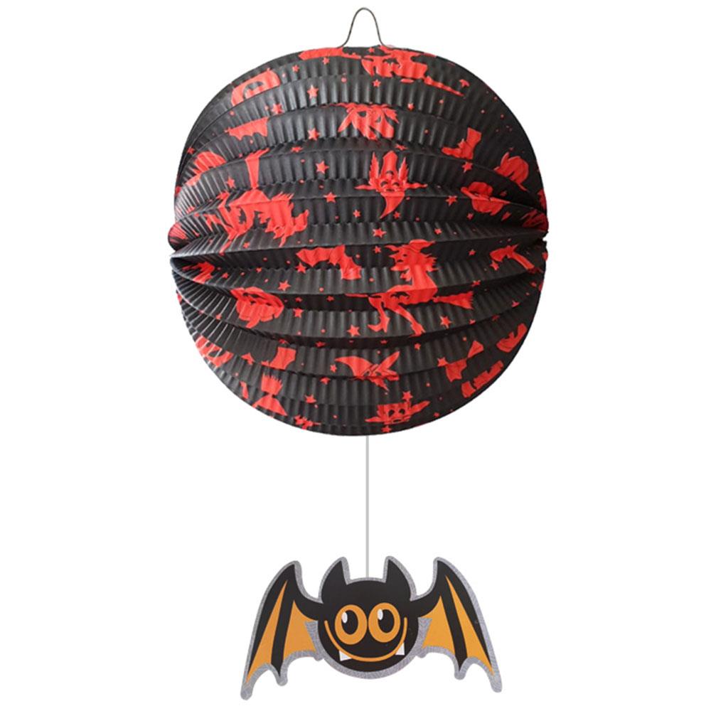 Halloween Yarasa Figürlü Top Fener Kırmızı