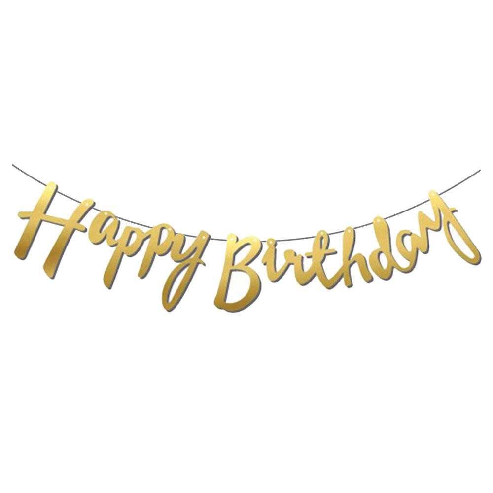 Happy Birthday Kaligrafi Afiş Altın