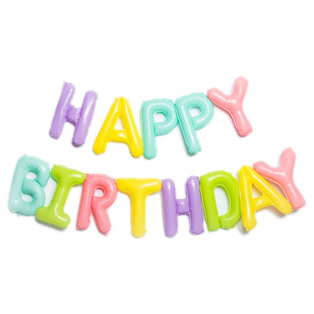 Happy Birthday Makaron Folyo Balon Set