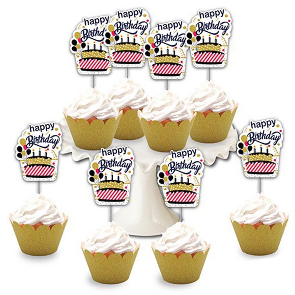 Happy Birthday Simli Eva Delux Kürdan 8'li