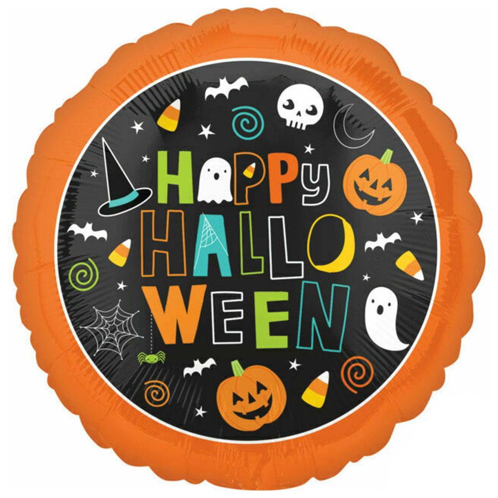 Happy Halloween Turuncu Folyo Balon 45 cm