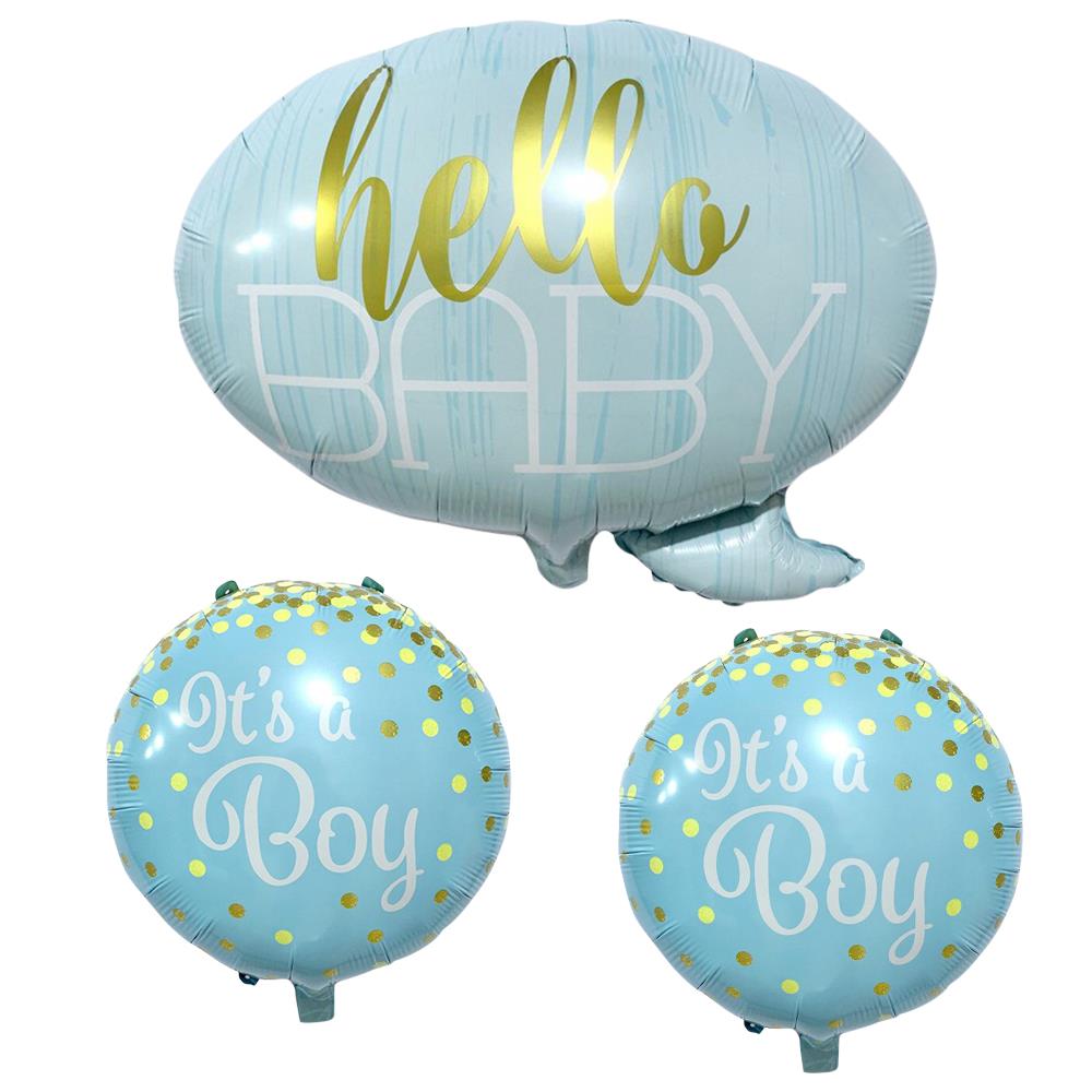Hello Baby Mavi Folyo Balon Set 3'lü