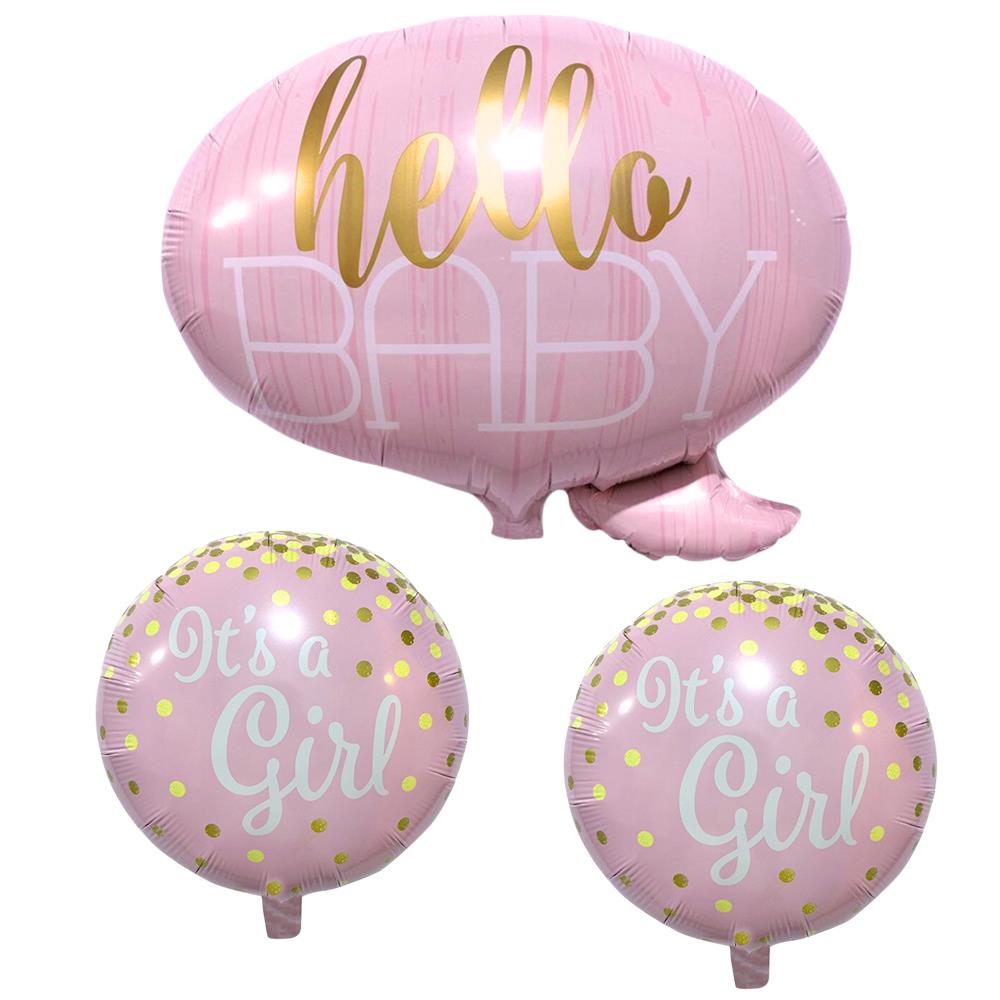 Hello Baby Pembe Folyo Balon Set 3'lü