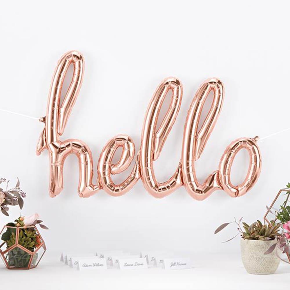 Hello Rose Gold Folyo Balon 100x55 cm