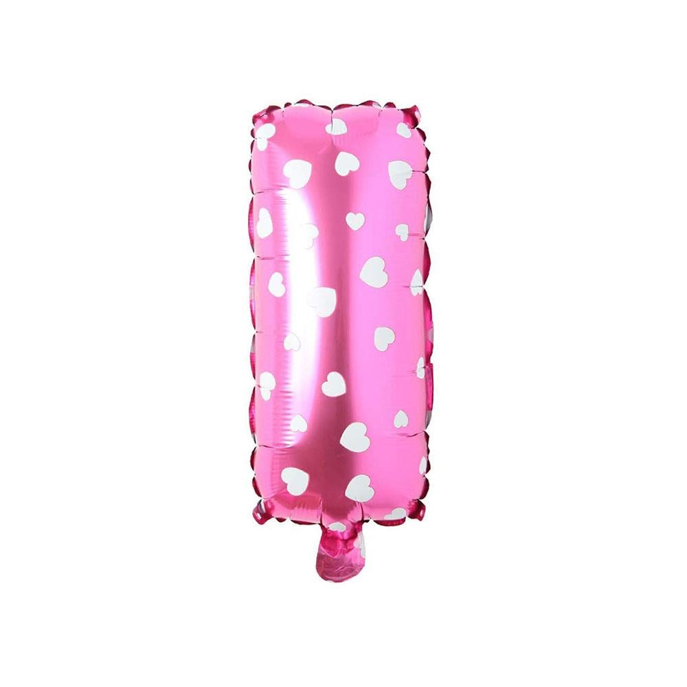 I Harf Pembe Kalp Folyo Balon 40 cm