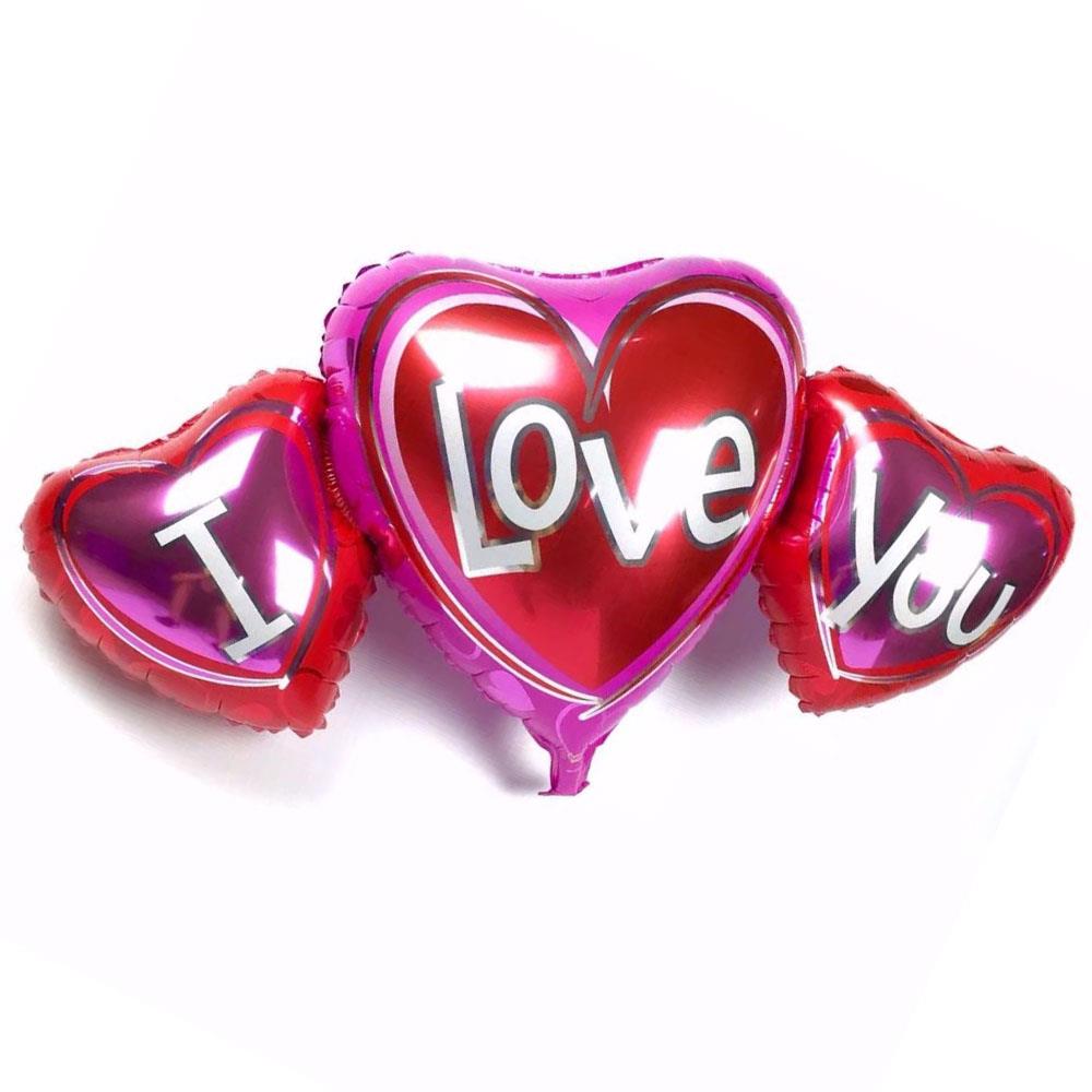 I Love You Pembe Set Folyo Balon 45 cm