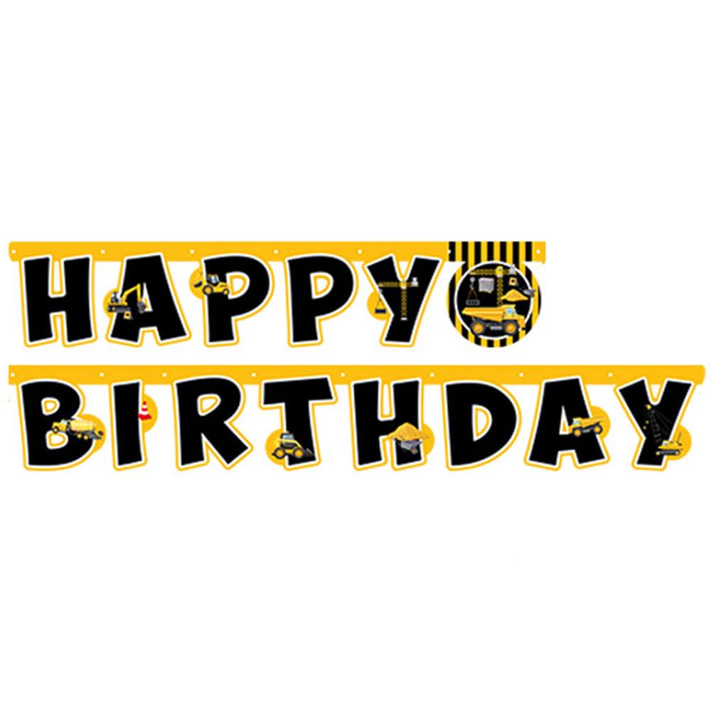 İnşaat Temalı Happy Birthday Harf Afiş