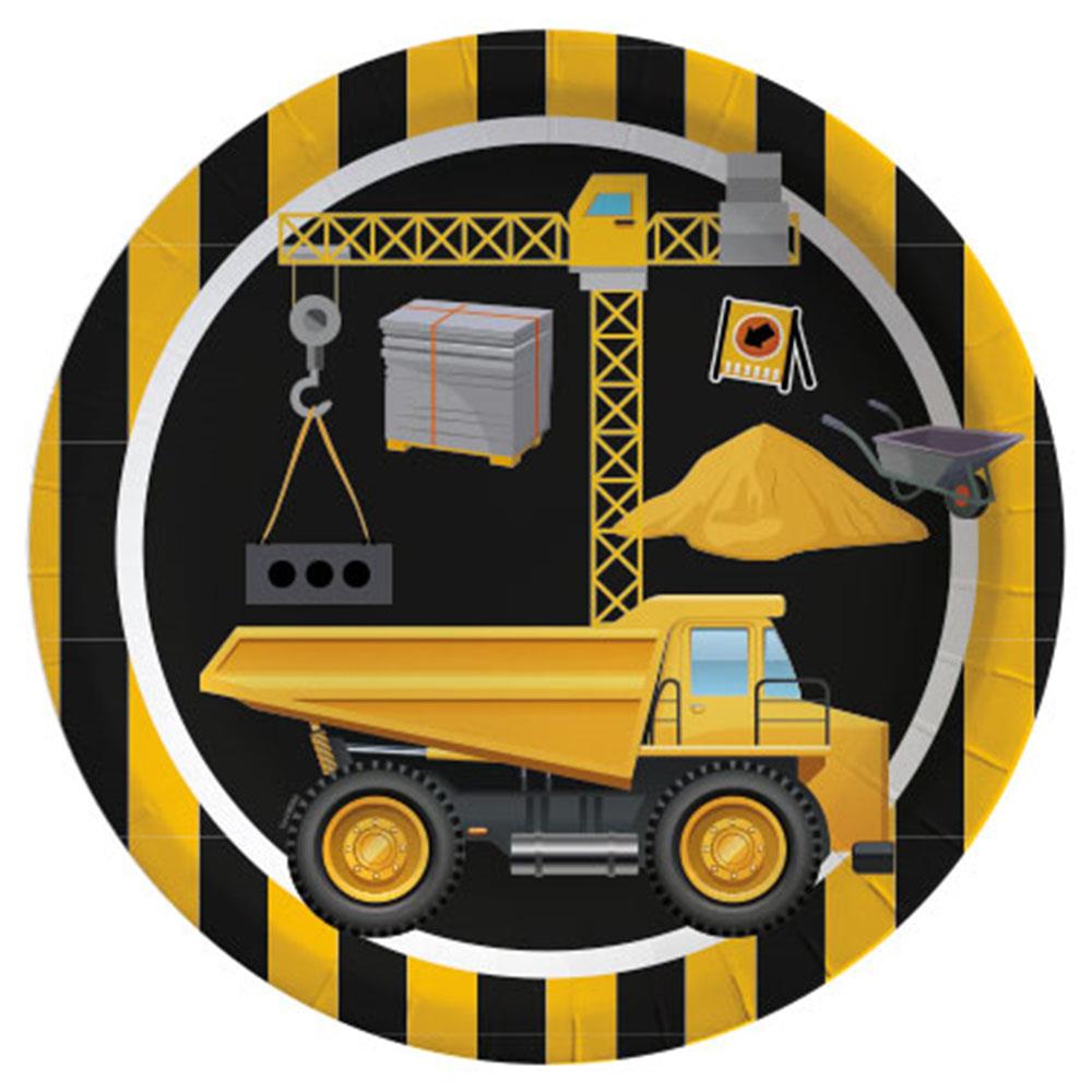 İnşaat Temalı Karton Tabak 23 cm 8'li