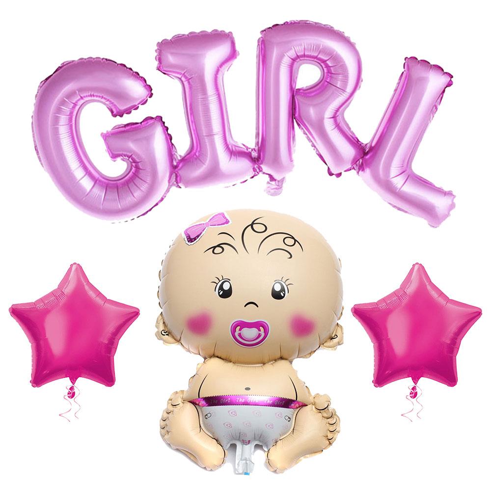 Its'a Girl Pembe Yıldızlı Folyo Balon Set