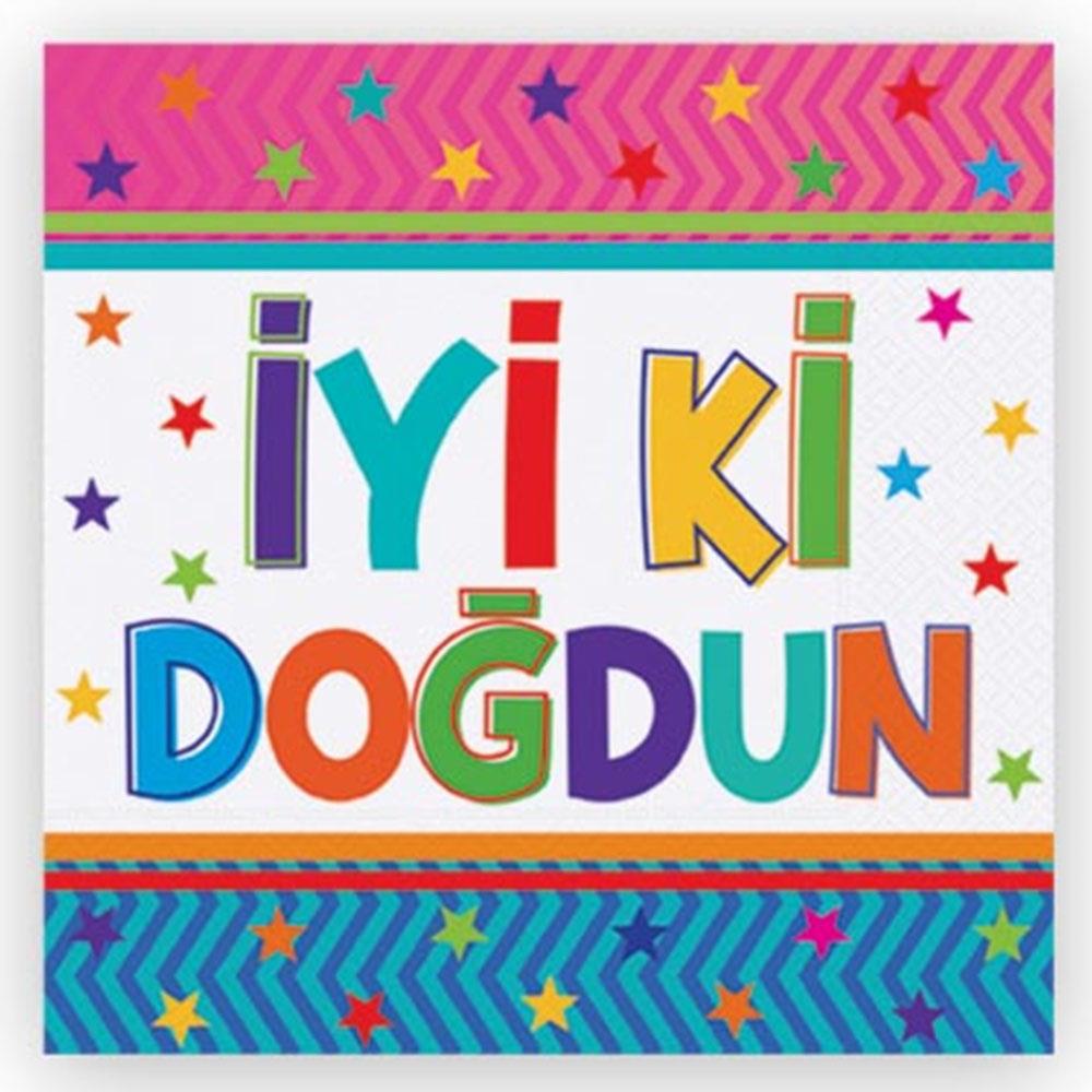 İyi ki Doğdun Funstar Kağıt Peçete 33x33 cm 16'lı
