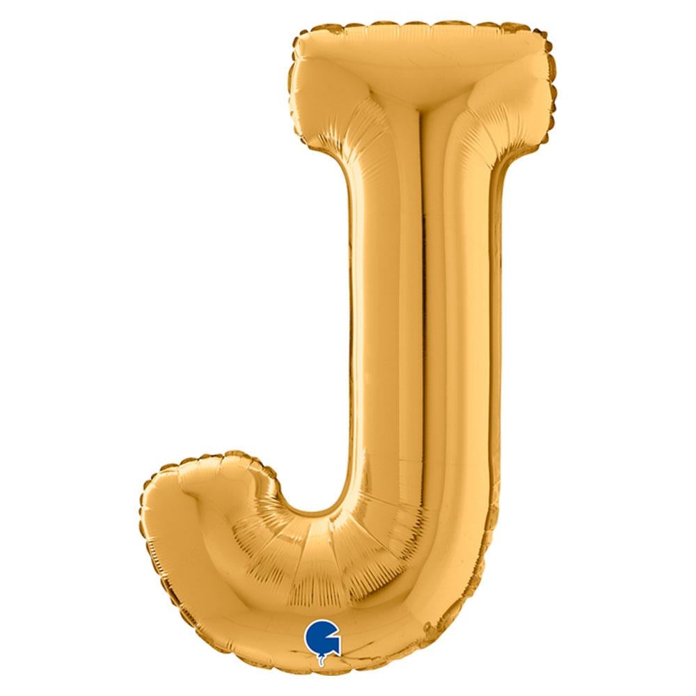 J Harf Grabo Altın Folyo Balon 66 cm