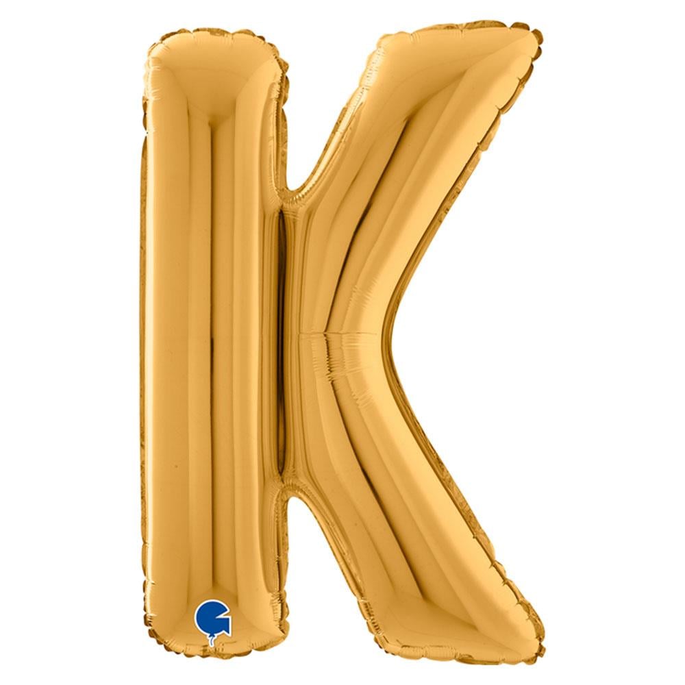 K Harf Grabo Altın Folyo Balon 66 cm