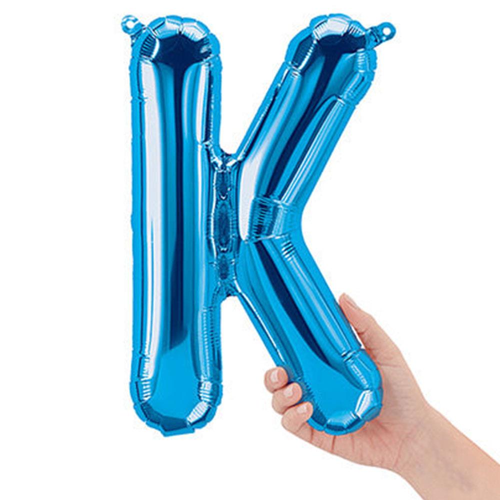 K Harf Mavi Folyo Balon 40 cm