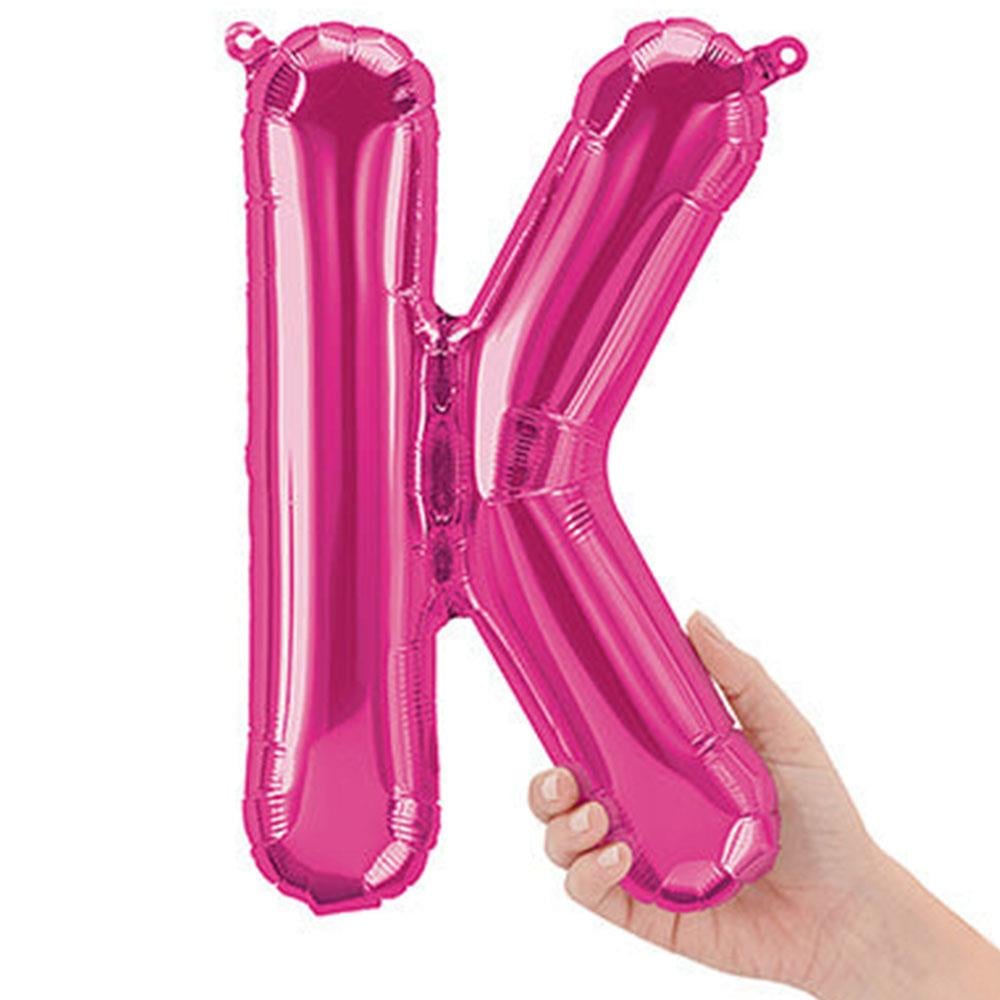 K Harf Pembe Folyo Balon 40 cm