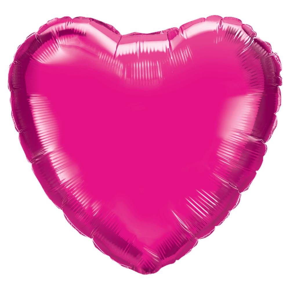 Kalp Folyo Balon Fuşya 45 cm