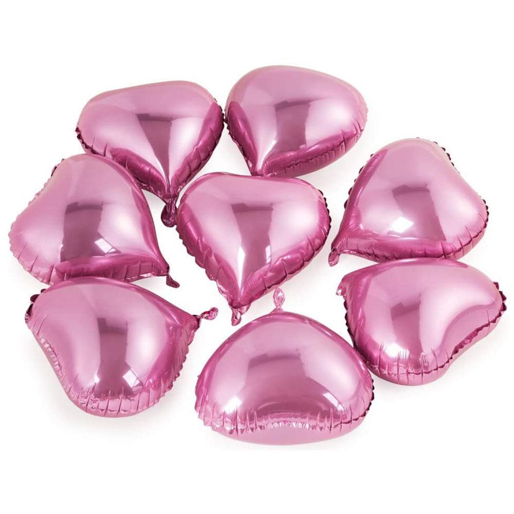 Kalp Folyo Balon Pembe Set 20 cm 5'li