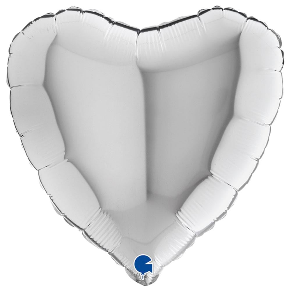 Kalp Grabo Folyo Balon Gümüş 45 cm