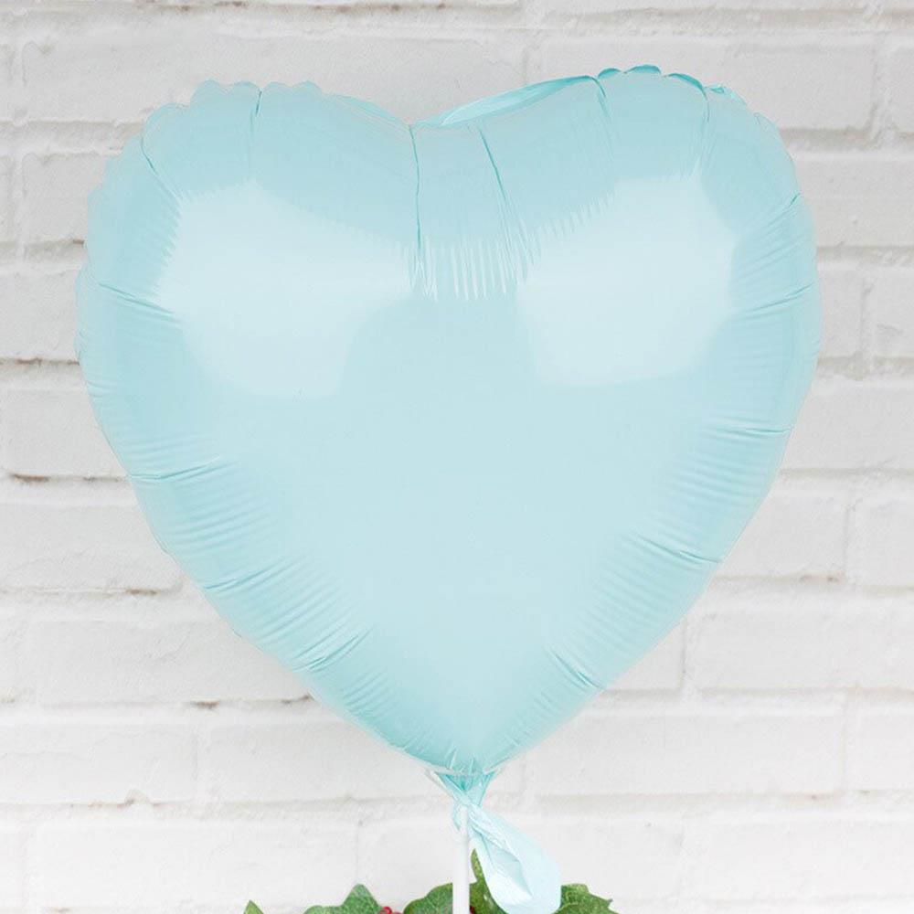 Kalp Makaron Mint Yeşili Folyo Balon 45 cm