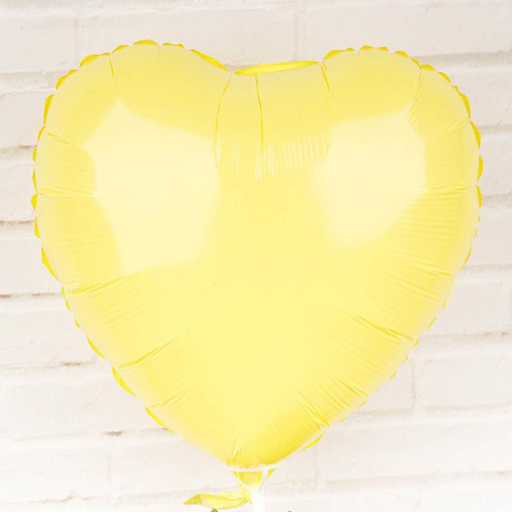 Kalp Makaron Sarı Folyo Balon 45 cm