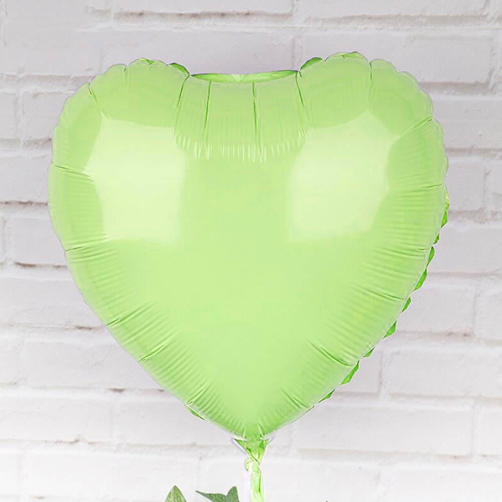 Kalp Makaron Yeşil Folyo Balon 45 cm