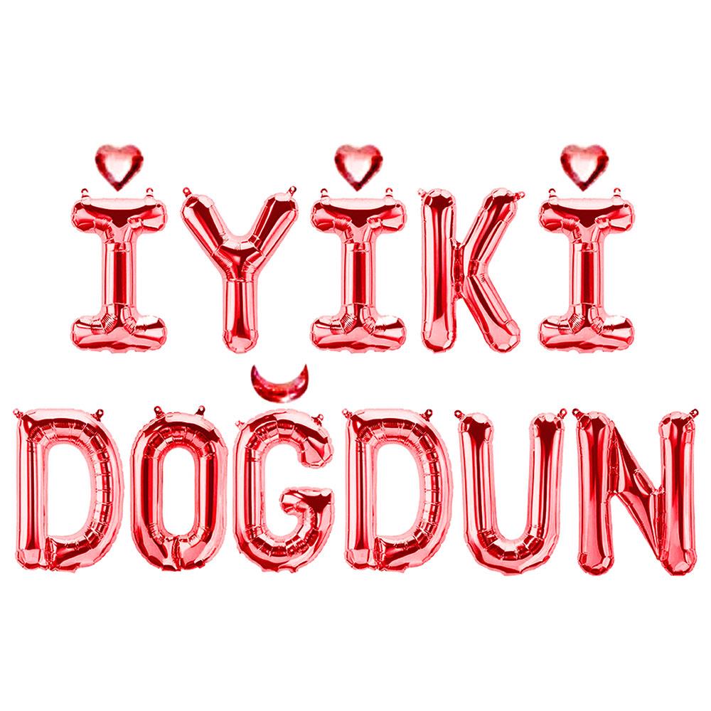Kırmızı İyi ki Doğdun Folyo Balon Set