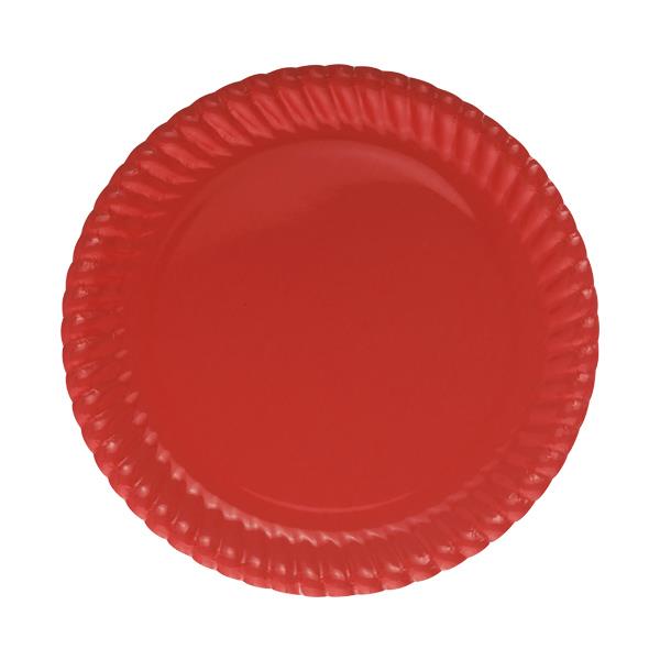 Kırmızı Karton Tabak 23 cm 8'li