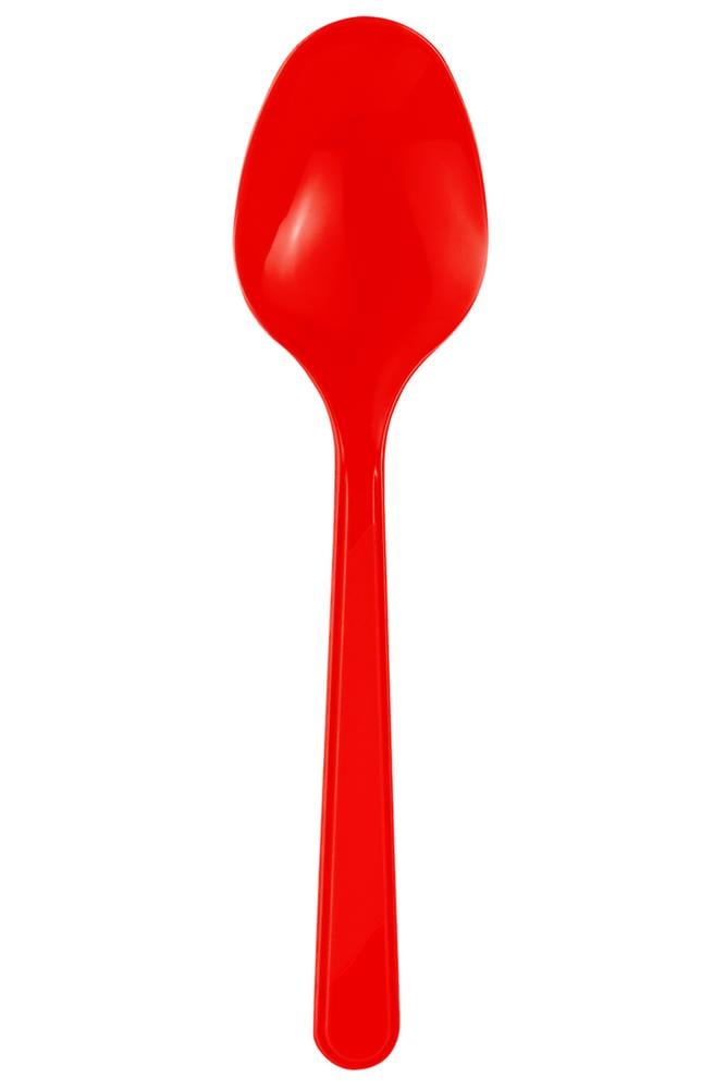 Kırmızı Plastik Kaşık 10'lu