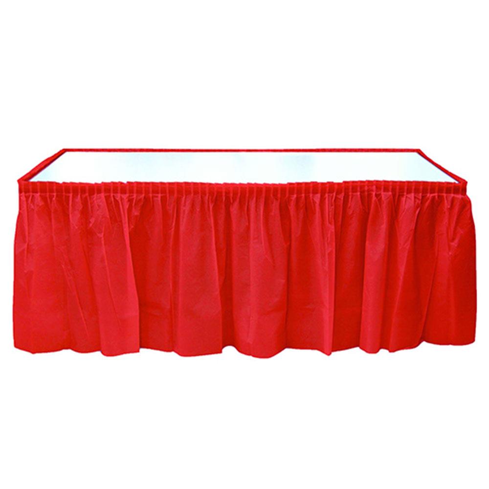 Kırmızı Plastik Masa Eteği 75x426 cm