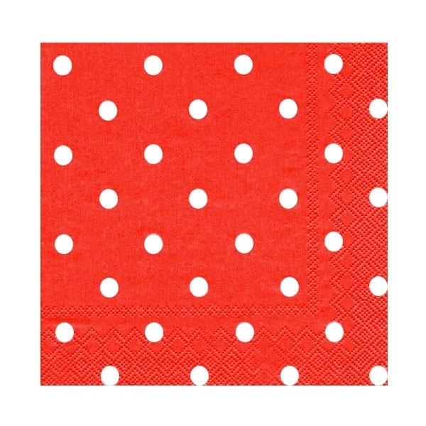 Kırmızı Puantiyeli Peçete 33x33cm