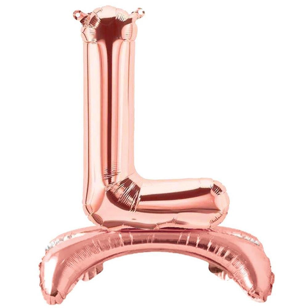 L Harf Ayakta Durabilen Rose Gold Folyo Balon 80 cm