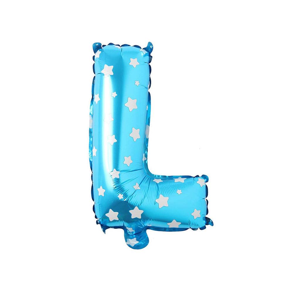 L Harf Mavi Yıldız Folyo Balon 40 cm