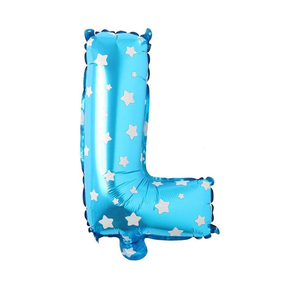 L Harf Mavi Yıldız Folyo Balon 70 cm