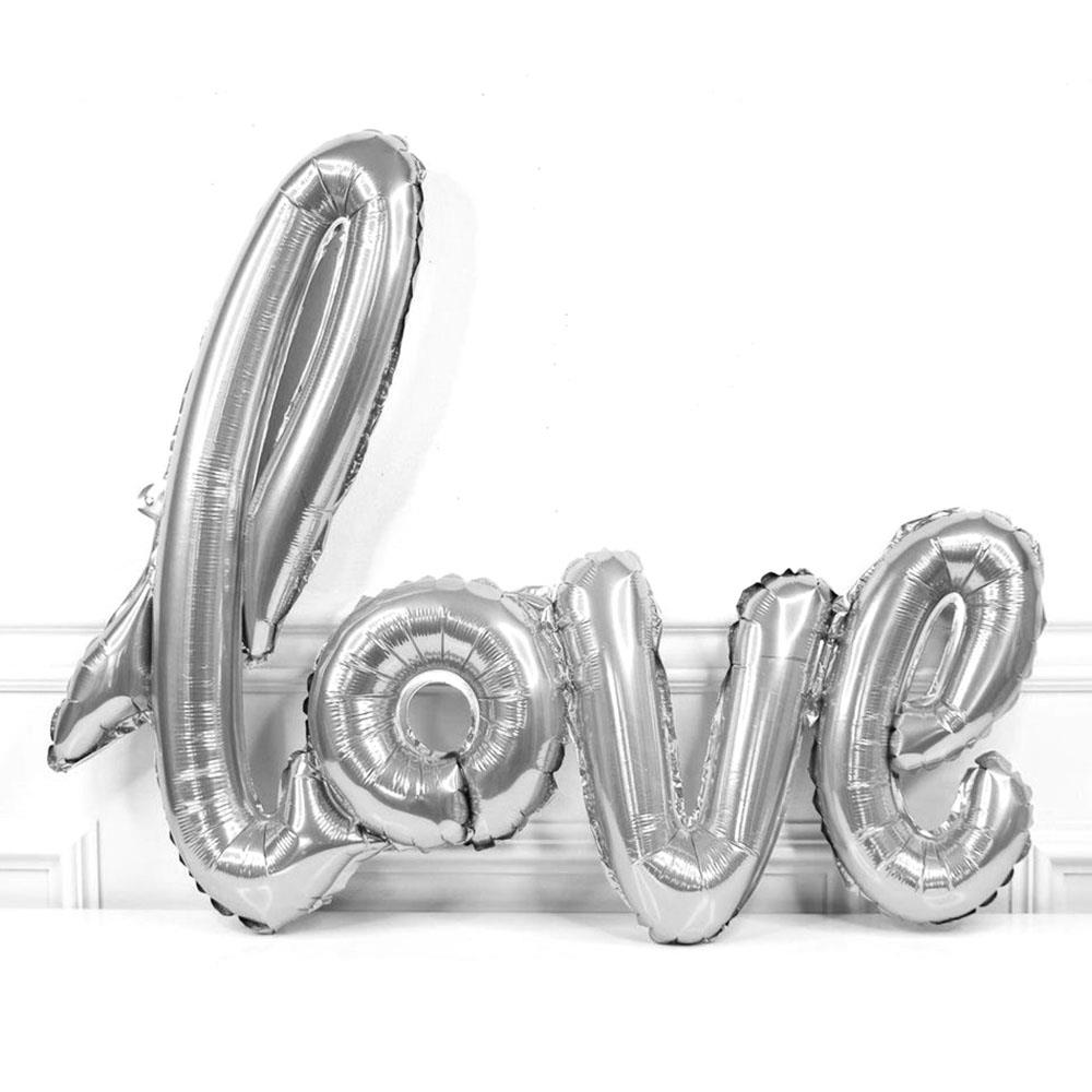 Love Folyo Balon Gümüş