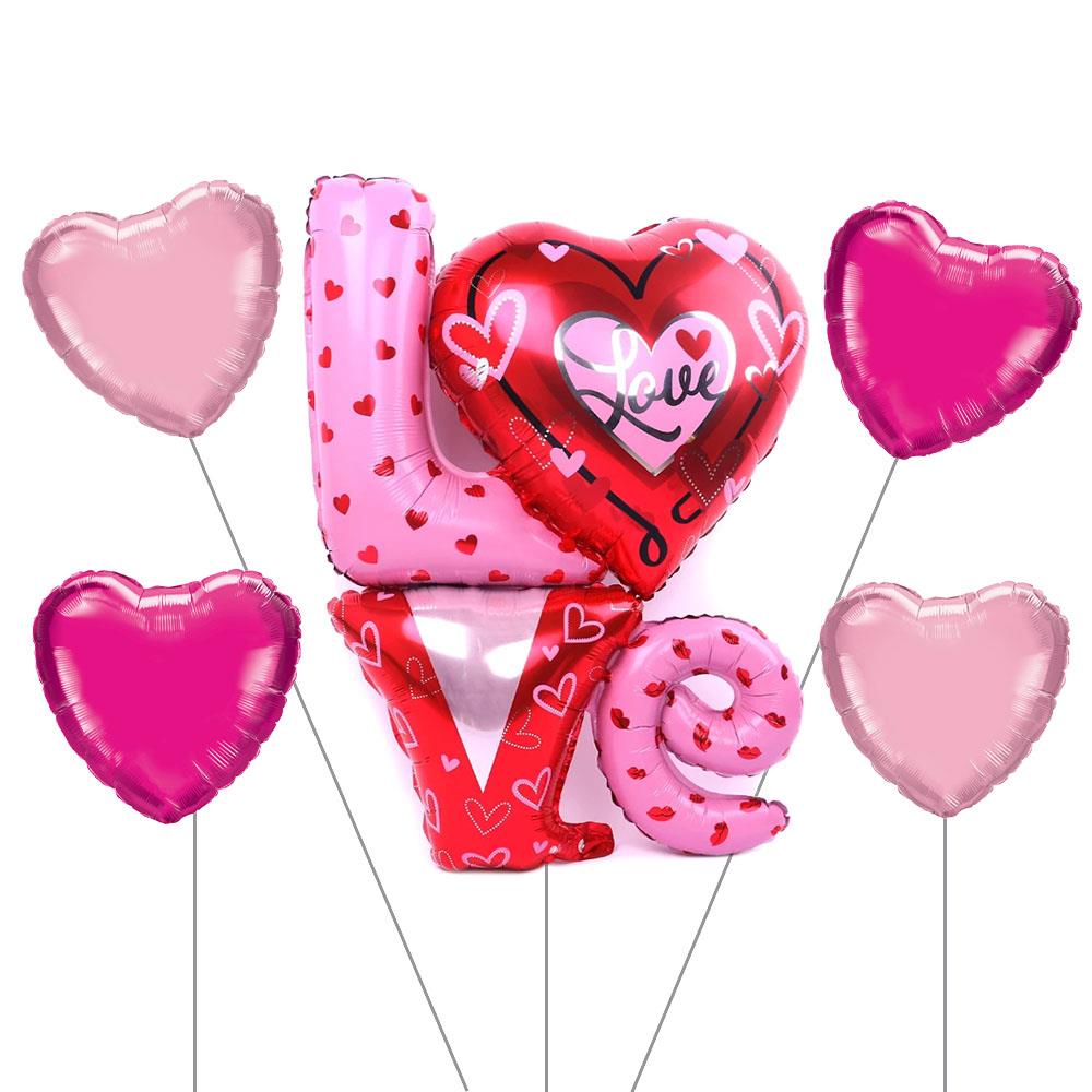 Love Kalpli Folyo Balon Set 5'li