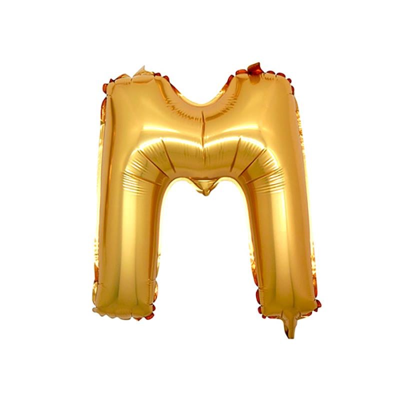 M Harf Altın Folyo Balon 70 cm