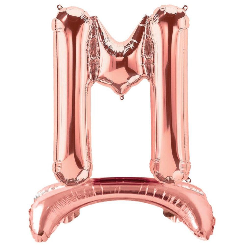 M Harf Ayakta Durabilen Rose Gold Folyo Balon 80 cm