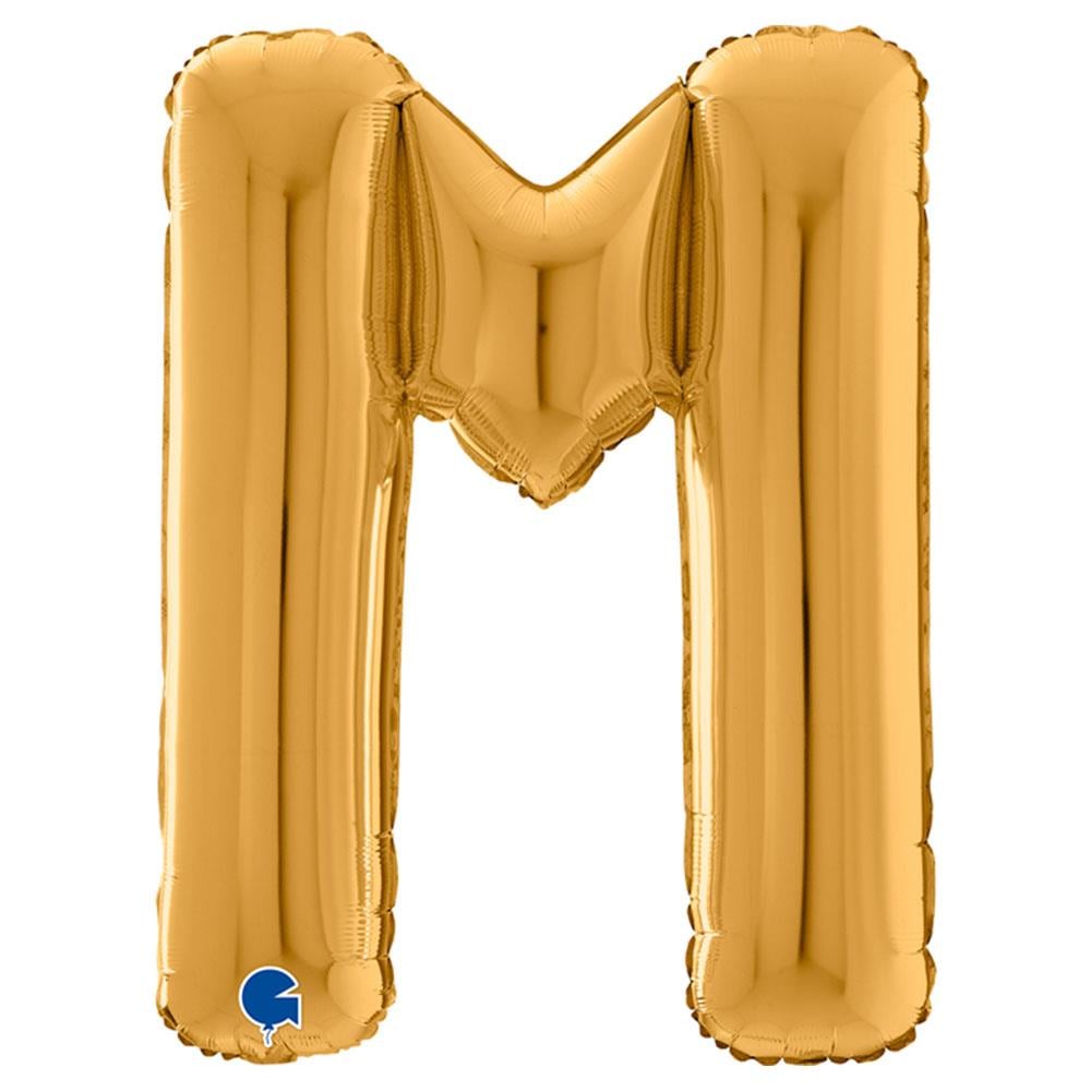 M Harf Grabo Altın Folyo Balon 66 cm