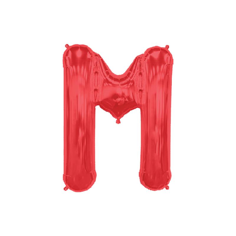 M Harf Kırmızı Folyo Balon 40 cm