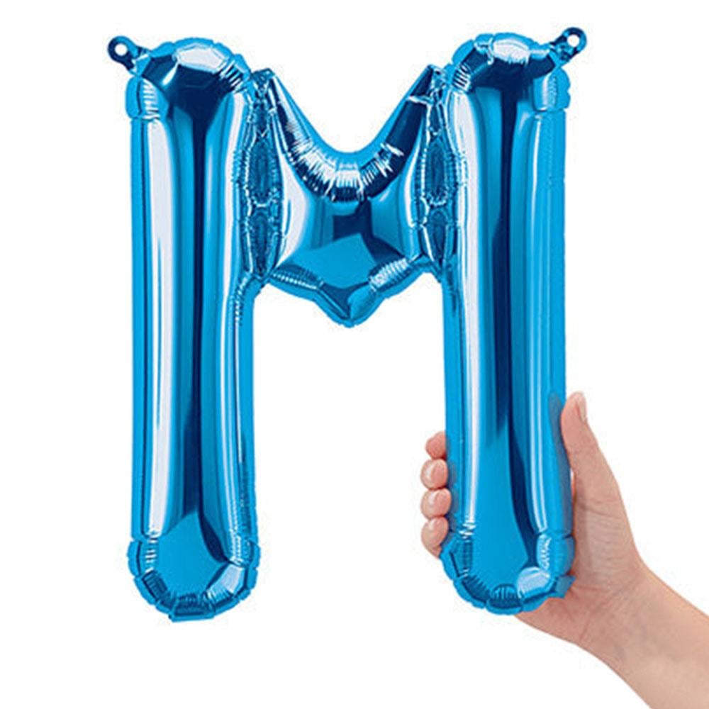 M Harf Mavi Folyo Balon 40 cm